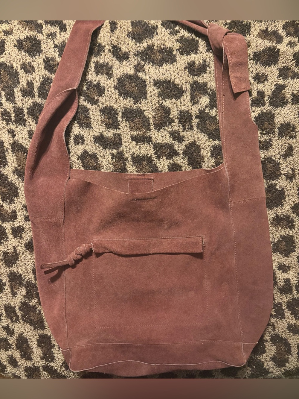 Free People Jessa Suede Carryall Bag Boho Slouchy Tote Hobo Large - Picture 2 of 12